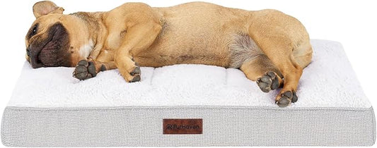 Furhaven Orthopedic Dog Bed – Classic Cushion with Plush Tufted Top, Supportive Foam Mattress, Removable Washable Cover, Joint Relief - Gray, Medium