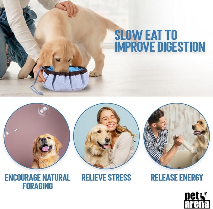 PET ARENA Snuffle Mat for Dogs - Adjustable Interactive Puzzle Toy for Large & Small Breed Slow Feeder for Mental Stimulation & Stress Relief Encourages Natural Foraging Ideal for Indoor & Outdoor Use