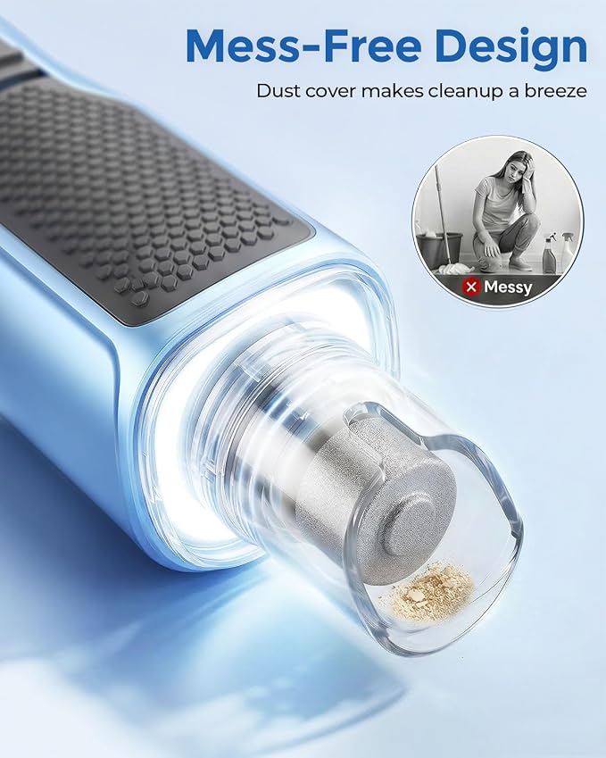 7-Speed Dog & Cat Nail Grinder with Light - Ring LED Safe to Avoid Overcut, Quiet Low Vibration & Powerful Fast, Cordless Rechargeable Toenail Trimmer for Small & Large Puppy & Breeds Paws(Orange)