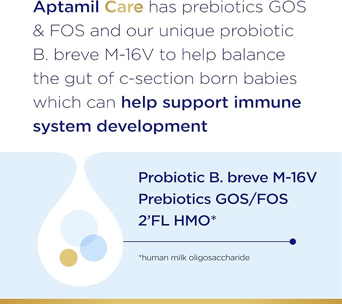 Aptamil Care Stage 1, Milk Based Powder Infant Formula, Also for C-Section Born Babies, with DHA & ARA, Omega 3 & 6, Prebiotics, Contains No Palm Oil, 28.2 Ounces (Packaging May Vary)