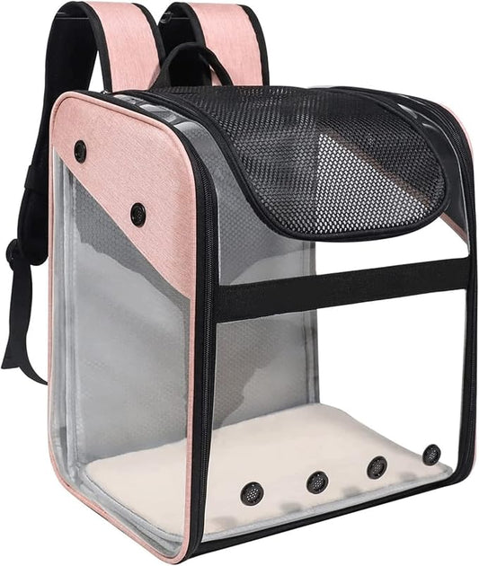 OLOTU Pet Backpack Expandable and Portable Cat Backpack, Adjustable Ergonomic Dog Backpack Carrier, Double Safety Security Design Cat Carrier Spacious
