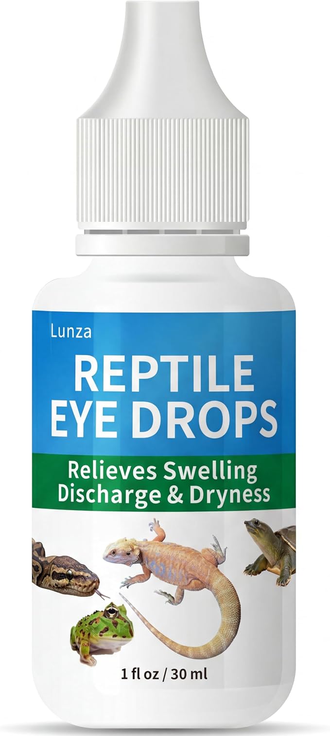 Lunza Reptile Eye Drops 30ml, Cleanses & Moisturizes, for Bearded Dragons, Turtles, Snakes, Lizards & Amphibians, with Manuka Honey & Hyaluronic Acid