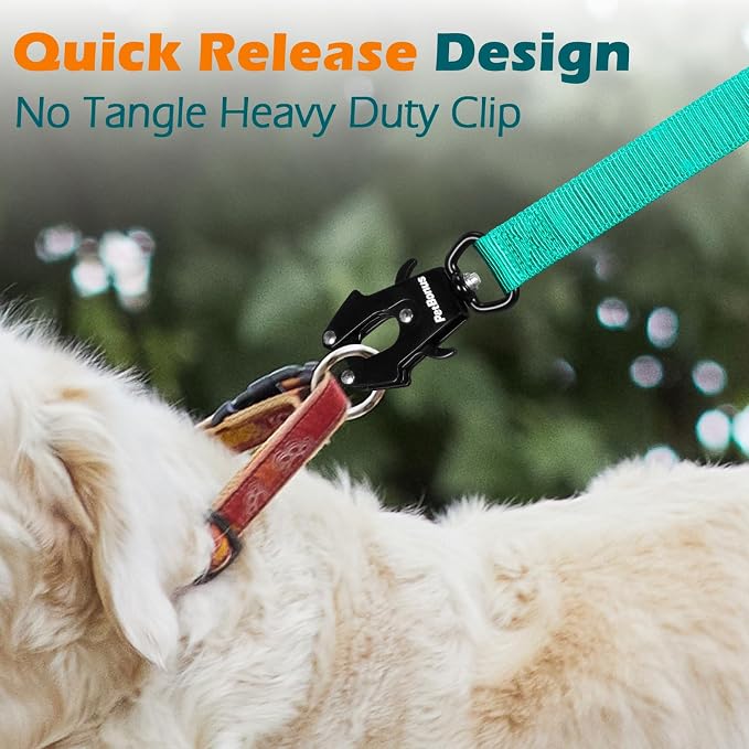 PetBonus Heavy Duty Tactical Dog Leash and 2-Pack Large Silicone Collapsible Dog Bowls
