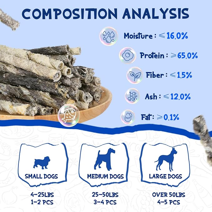 PAWUP Cod Skin Rolls Dog Treats Natural High Omega 3 Dog Snacks, Chicken Wrapped Cod Skins, Training Treat for Small Dog, Healthy Chews w/Taurine