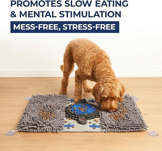 Muddy Mat® Double Chenille & Fleece Snuffle Mat for Dogs – 19x30 Interactive Snuffle Mat for Dogs Large Breed – Slow Feeding Mat for Training, Foraging & Stress Relief
