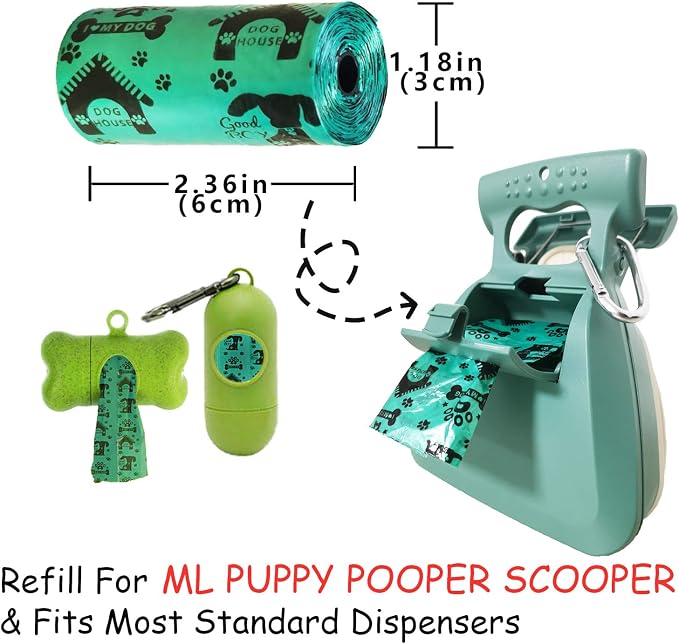 Portable and Compact Waste Bag Holder, Convenient One-Handed Pooper Scooper with 270 Bags