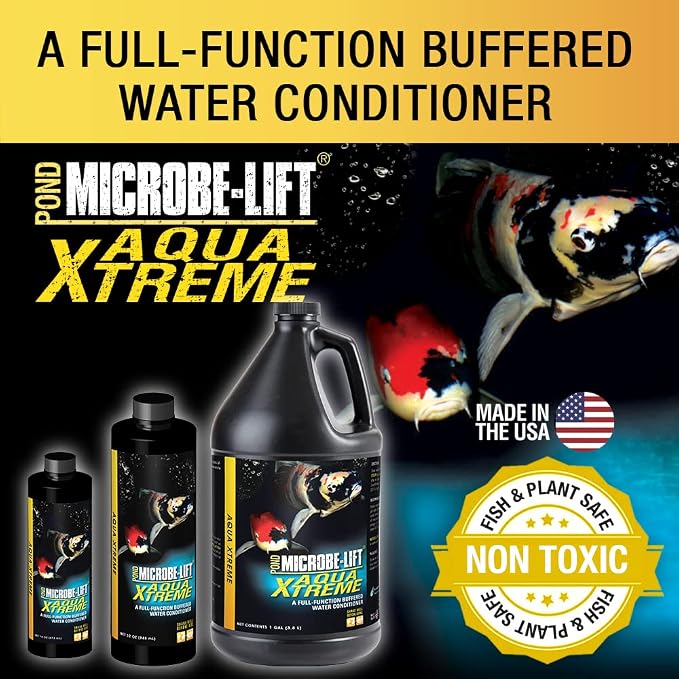MICROBE-LIFT XTP16 Xtreme Water Conditioner Treatment for Ponds and Outdoor Water Gardens, Safe for Live Koi Fish, Plant Life, and Décor, 16 Ounces
