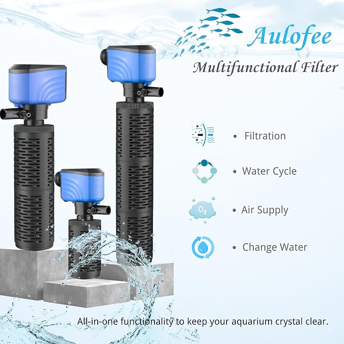 100-300 Gallon Aquarium Filter,Internel Fish TankFilters, Submersible Turtle Tank Filter for Large Tanks & Small Ponds, Whisper Filter,Freshwater &Saltwater