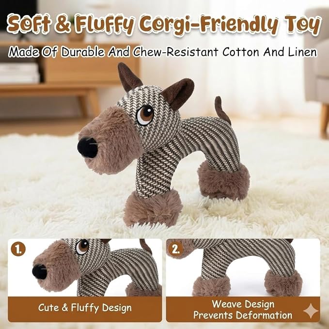Dog Toys for Aggressive Chewers, an Indestructible Puppy-Shaped Plush Comfort Toys. Indoor-Outdoor Emotional Support Pet Toy, Built-in Squeaker Toy for Medium, Small, and Toy-Breed Dogs