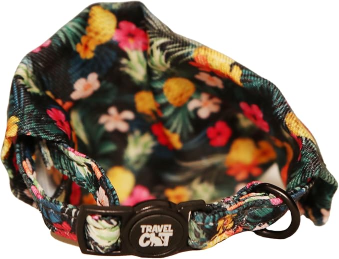 Travel Cat Navigator Carrier Bag with Hawaiian Bandana Collar - Premium Cat Backpack for Hiking and Travel, Stylish Outdoor Pet Accessories