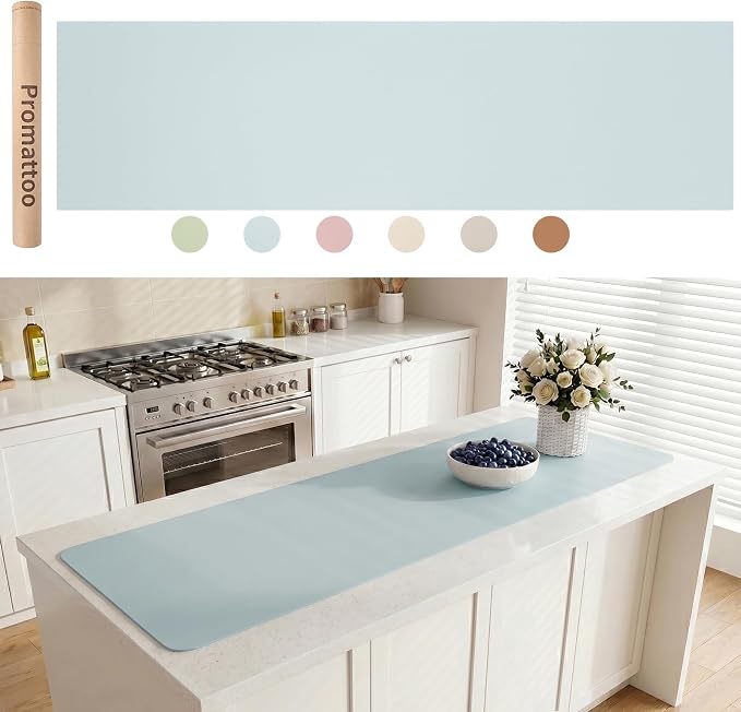 Extra Large Silicone Mat for Countertop & Table with Gift Tube Packaging, Thickened Non-Slip Heat Resistant Table Protector, Cuttable Waterproof Kitchen Prep & Kids Craft Mat