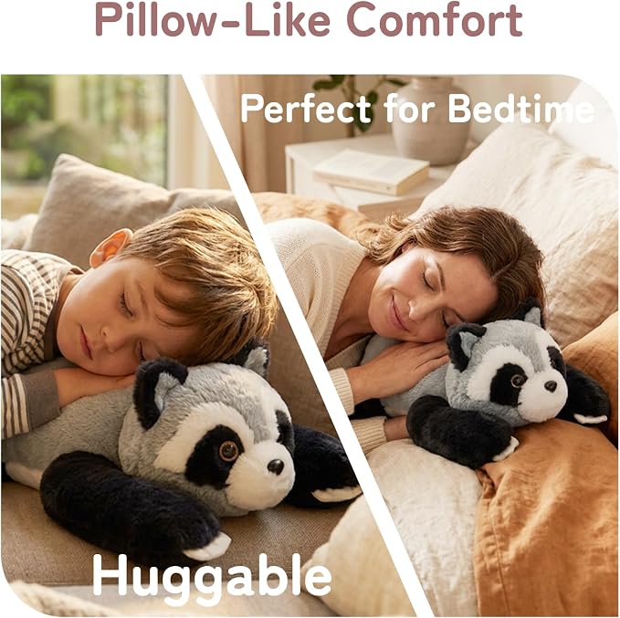 Niuniu Daddy 20" 3.3lb Raccoon Weighted Stuffed Animal forKids and Adults, Soft Sensory Plush Body Pillow for Calming Support, Large Animal Toy for Everyday Comfort