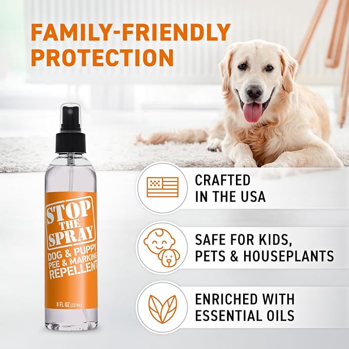 EBPP Stop the Spray - Dog & Puppy Pee Marking Repellent - Pet Training Spray - Puppy Potty Training Spray for Dogs - Dog Pee Stopper - Pee Deterrent for Dogs - No Marking Spray for Dogs Indoor 8oz