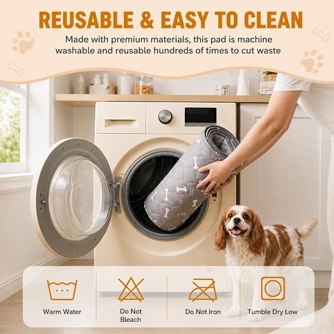 Washable Pee Pads for Dogs & Cats, Super Absorbent Reusable Puppy Pads, Anti-Slip Pet Potty Training Pads, Leakproof & Waterproof Dog Mat for Puppy, Dogs, Cats, Adults, Housebreaking (Medium, 28"×32")