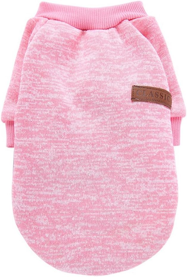 Jecikelon Dog Clothes Dogs Sweater Soft Puppies Clothing Winter Puppy Sweaters Warm Outfit for Dogs Small XXS XS Cat Apparel (Pink, M)