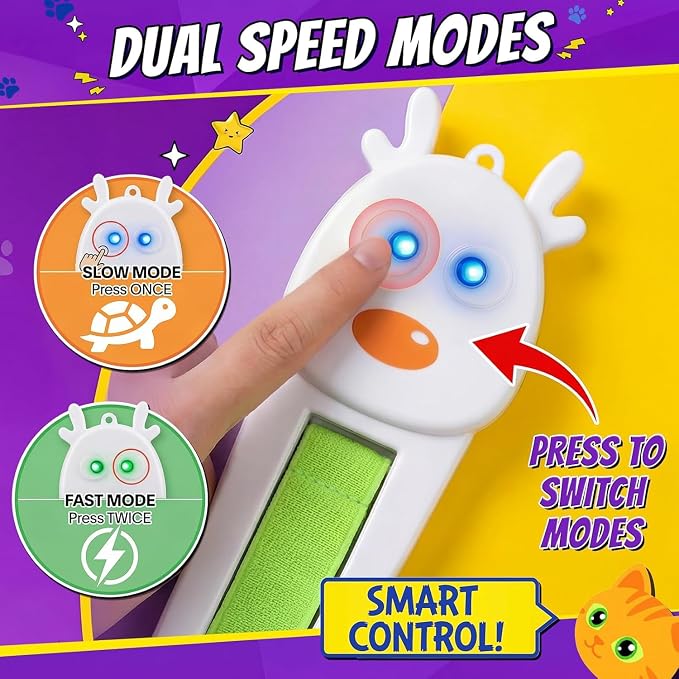 Interactive Cat Toy for Indoor Cats: Door-Mounted Automatic Moving Enrichment Cat Toy with Adjustable Motion Modes, Rechargeable Electric for Kittens & Bored Adult Cats, Hands-Free Pet Toy A20