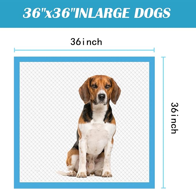 Extra Large Puppy Pads,36"x36" Pee Pads for Dogs,50 Count Training Dog Pee Pads Absorbent & Leak-Proof &Quick Dry,Disposable Pet Potty Pads for House Training Dogs Cats, Rabbits.