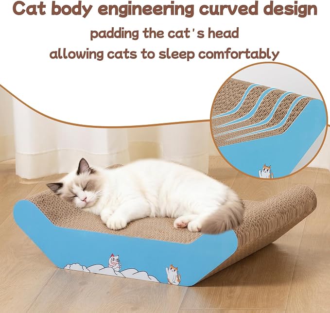 Cardboard Cat Scratcher Bed 16.9 Inch Cat Scratch Box with Cat Scratching Pad for Indoor Cats