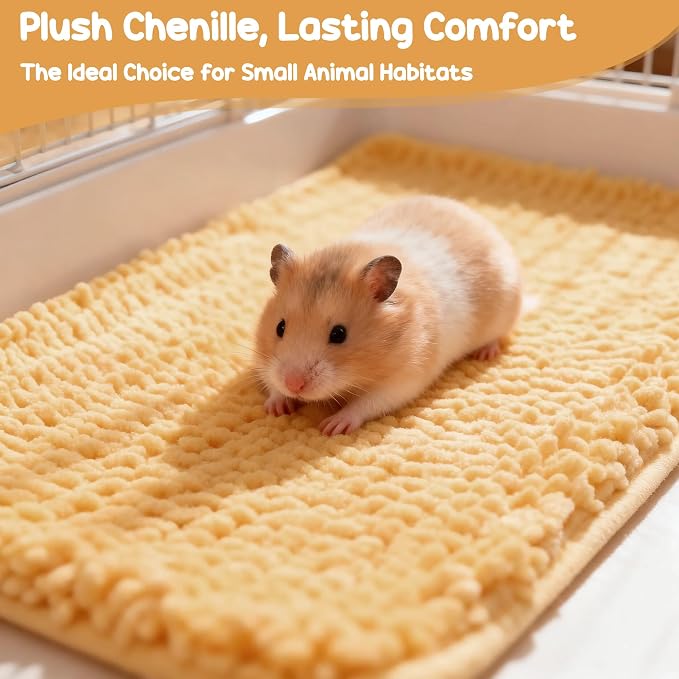 8 Pcs Guinea Pig Cage Liner, 16x12 Inch Washable Fleece Bedding Mats & Reusable Pee Pads for Rabbits and Small Animals (8 Colors)