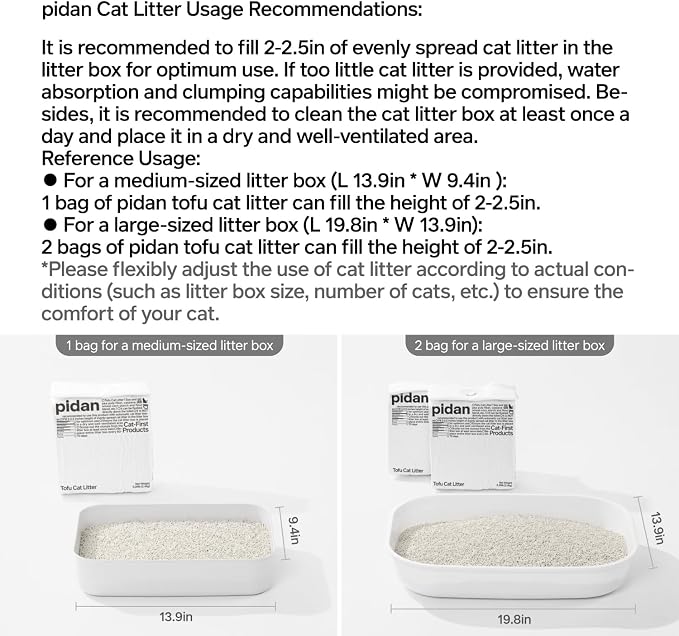 pidan Tofu Cat Litter Clumping,Flushable,Ultra Absorbent and Fast Drying, 100% Natural Ingredients Litter,Solubility in Water,Really Dust-Free,Less Scattering (5.3lb×4bags)