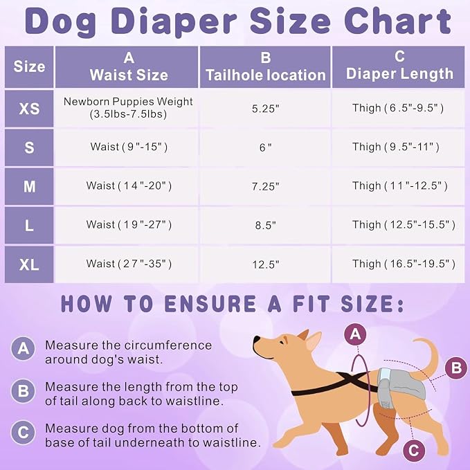 Idepet Female Dog Diapers with Suspender Detachable, 3 Pack Tie Dye Washable Reusable Girl Doggie Diapers Skirts for Small Medium Female Dog in Heat Period Cycle Urinary Incontinence Training XL