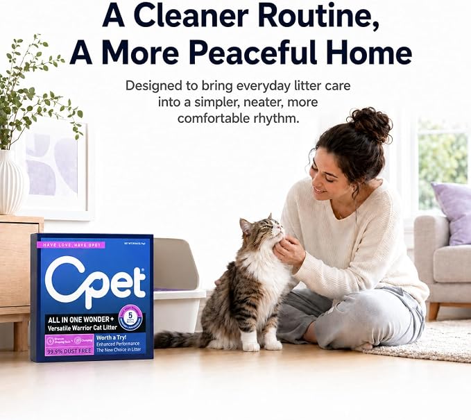 OPET Mixed Tofu Bentonite Multi-Cat Cat Litter, Strong Fast Clumping Kitty Litter, 99.9% Dust Free & Low Tracking, High Absorbent & Odor Control, Natural Pet Litter (18lb, Fresh)