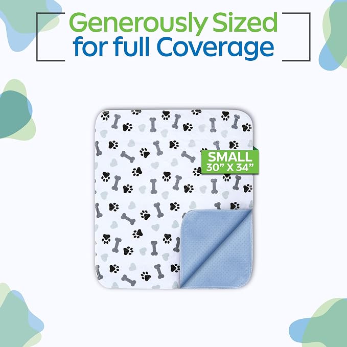 GREEN LIFESTYLE Washable Underpads Pack of 6 - 34x36 and Pack of 2 - 30x34 Bundle - Large Pee Pads for Dogs, Machine Washable Reusable Puppy Pads, Waterproof Pet Training Pad