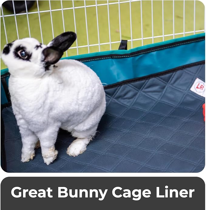 LUFTPETS Washable Rabbit & Guinea Pig Cage Liner & Bedding for Midwest (24"x47"), Easy to Clean Unlike Fleece, Waterproof, Absorbent, Non-Slip Pee Pad, Reusable Bunny Mat for Small Animals