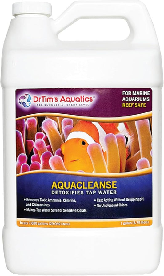 DrTim’s Aquatics AquaCleanse for Reef Aquariums – 128 oz – Tap Water Detoxifier, Dechlorinator & Ammonia Reducer for New and Cycled Fish Tanks