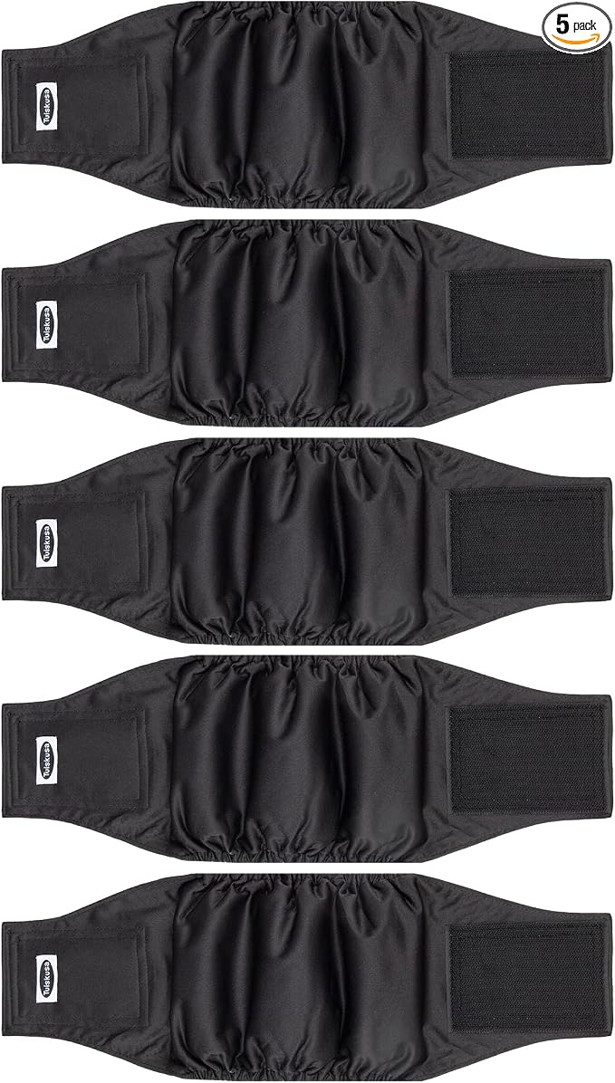 Tuiskusa Male Dog Diapers, High Absorbing Dog Belly Bands for Male Dogs, Washable Reusable Dog Male Wraps(5 Pack)