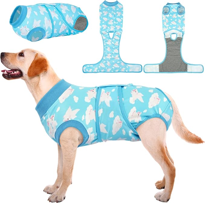 Kuoser Recovery Suit for Dogs Cats After Surgery, Professional Pet Recovery Shirt Dog Abdominal Wounds Bandages, Substitute E-Collar & Cone,Prevent Licking Dog Onesies Pet Surgery Recovery Suit