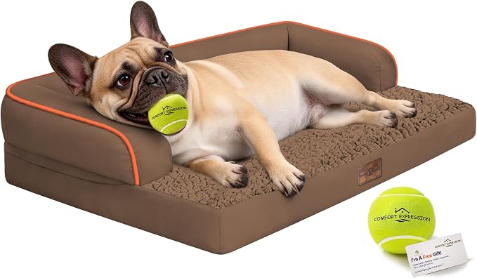 Comfort Expression Memory Foam Dog Bed Large Sized Dogs - Waterproof Orthopedic Pet Bed with Washable Removable Cover, Non-Slip Pet Sofa Couch, 36 x 27