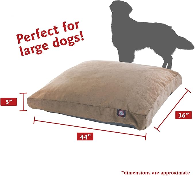 Majestic Pet Shredded Memory Foam Dog Bed Large with Removable Washable Cover – Rectangle Orthopedic Dog Bed–Durable Dog Crate Bed-Flat Dog Bed for Senior Dogs - (44x36) L - Villa - Pearl