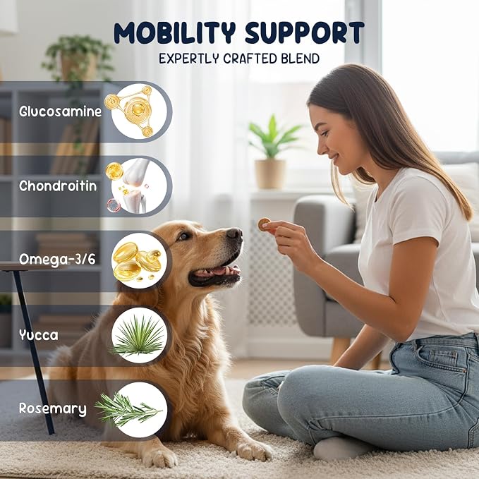 Dog Joint Support Supplement – Glucosamine, Chondroitin & MSM for Hip & Joint Function Support, Flexibility, and Daily Activity – 90 Soft Chews