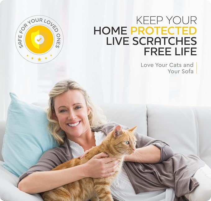20-Pack Anti Cat Scratch Furniture Protectors, Couch Protector for Cats, Sofa Corner Scratching Training Tape Deterrent Made In USA