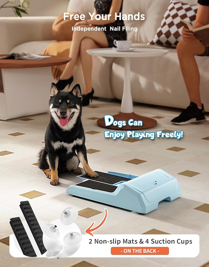 Dog Nail File Toy with 2 Dog Treat Puzzle, Interactive Dog Enrichment Toys for IQ Training, Dog Scratch Pad for Nails, Slow Feeder and 2 Level in 1 Dog Puzzle,Sandpaper Replaceable