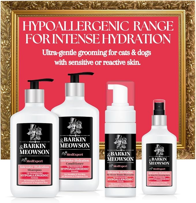 Barkin & Meowson MedExpert Hypoallergenic Intensive Hydration Shampoo 350ml / 11.83 fl.oz for Sensitive Skin, Dogs and Cats - Fragrance Free