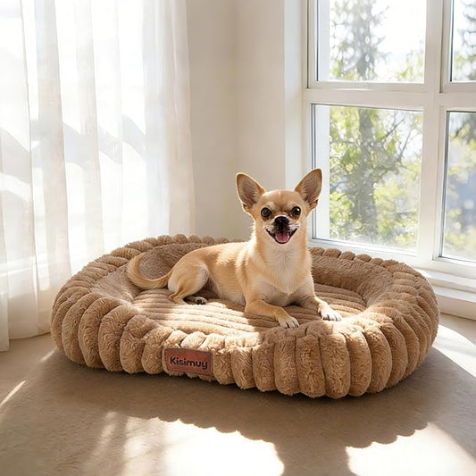 Orthopedic Dog Bed, Hip & Joint Support Dog Crate Pad for Puppy | 25L x 21W x 4H, Egg-Crate Memory Foam, Washable Cover, Low Front Entry, Non-Slip Bottom, Small Dogs, Brown