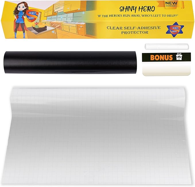 Clear Contact Paper Wall Protector - Self Adhesive Removable Film Transparent Plastic Backsplash Sheet Kitchen Oil Proof Waterproof Sticker Foil Heat Resistant Furniture Door Scratch Wallpaper Dog Cat