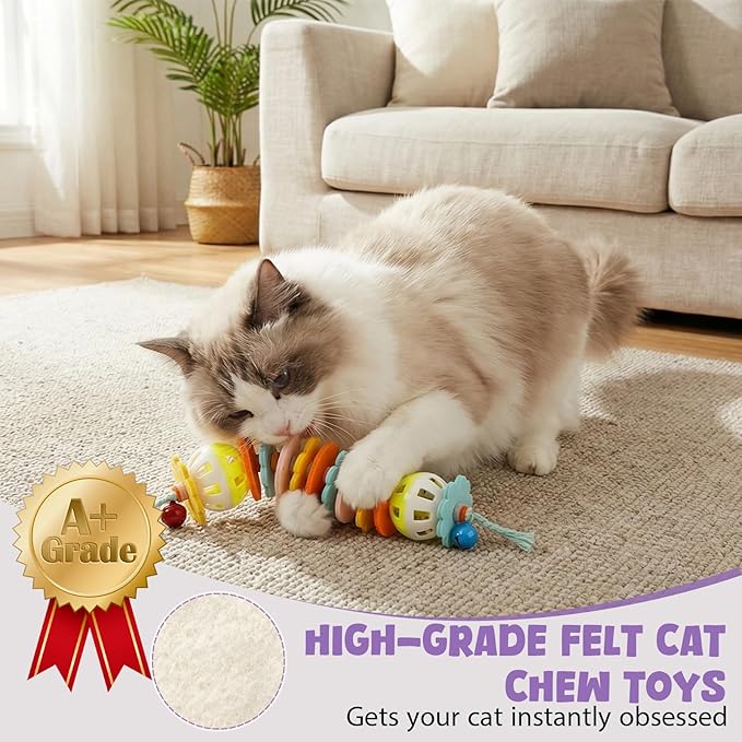 2*Magic Organ Cardboard Cat Scratcher Toy, 1*Cat Chew & Kicker Toys (2PCS)