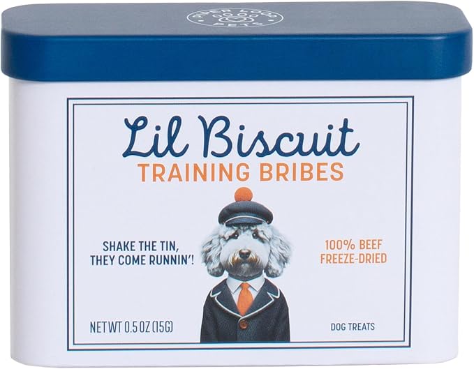 Piper Loop | Lil Biscuit Training Bribes | Pocket-Size Refillable Tin | Freeze-Dried | ~20 Treats | 100% Beef | 0.5 oz
