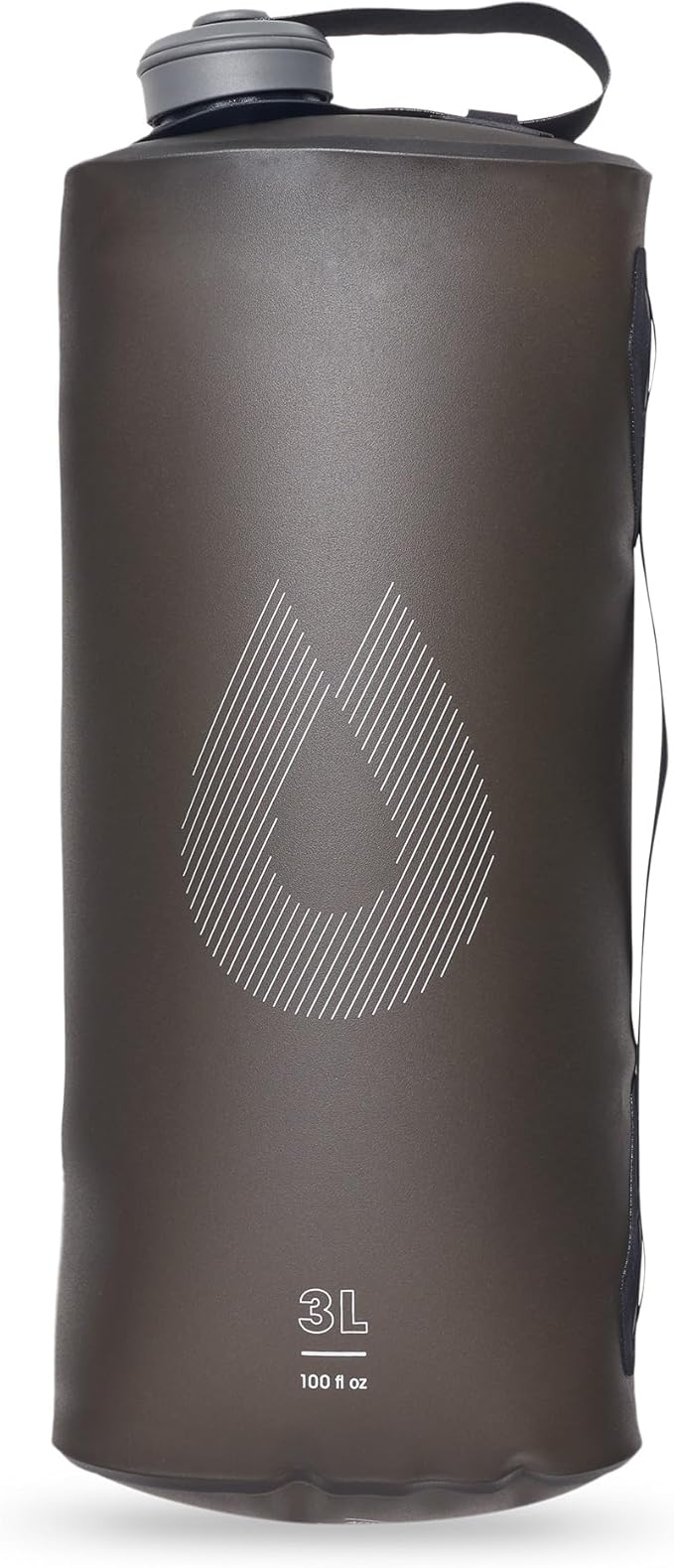 HydraPak Seeker - Collapsible Camping Water Storage (3L) - BPA & PVC Free, Hydration Reservoir Bag, Leak Proof - Mammoth Grey