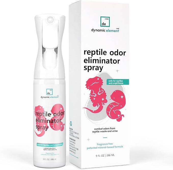 Reptile Tank Odor Eliminator Spray, Unscented, 9 Fl Oz | Mineral-Based, Protects Respiratory Health, No Harsh Chemicals, For Bearded Dragon, Turtle Tanks & Terrariums