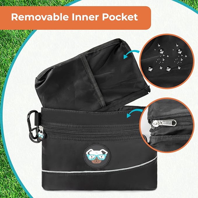 Joyride Harness Dog Training Treat Pouch - Adjustable Waist Belt, Clip-On Feature, & Built-in Poop Bag Dispenser Compact, Durable & Stylish Pet Reward Bag