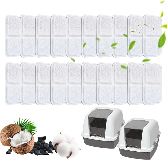 20 Pack Cat Litter Box Filters for Catit Airsift Jumbo/Regular/Smartsift Litter,Pet Air Filter Purifier