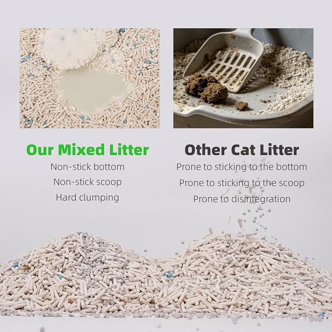 Zutto Nyan 4 in 1 Cassava Cat Litter - Advanced Fast Clumping, Flushable, Low Tracking, 99% Dust Free. Natural Plant Based,Pet Friendly, Great for All Cats, Sensitive Paws, Kittens(5.3 lbs x4 Bag)