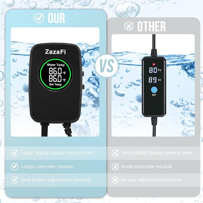 Aquarium Heater 100W, Fish Tank Heater with High-Temperature Protection and Turtle Tank Heater with Automatic Power-Off When Leaving Seawater or Freshwater.