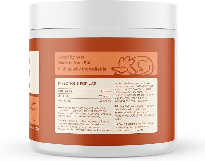 Reggie Pumpkin Probiotic Powder for Dogs | 7-Strain Probiotics + Pumpkin for Gut Health, Digestion & Stool Consistency | Natural Dog Digestive Supplement | Vet-Approved & Made in USA | 40 Scoops