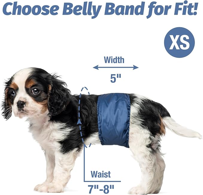 Pet Soft Dog Belly Band - 3 Packs Reusable Dog Diapers Male Doggy Diapers Wraps - Washable Dogs Belly Bands for Male Dogs (Classic, XS)