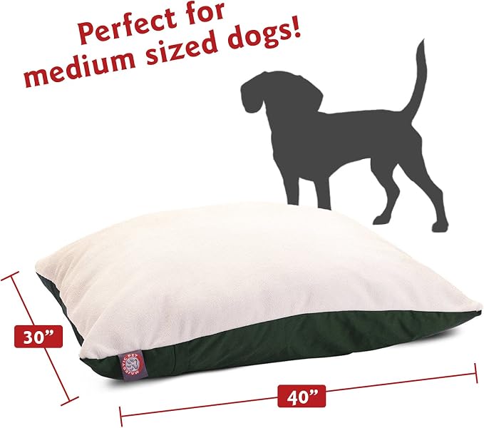 Majestic Pet Rectangle Medium Dog Bed Washable – Removable Slipcover Pet Bed – Dog Crate Bed Super Value Pillow Dog Bed – Dog Kennel Bed for Sleeping - Dog Bed Medium Breed 30 x 40 Inch – Green